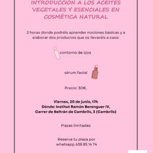 Taller de aceites en cosmética natural