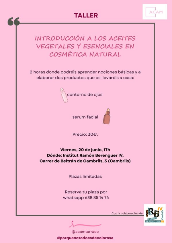 Taller de aceites en cosmética natural